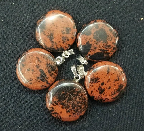 Nuevo Colgante Obsidiana Marrón, Japón (original) + Cadena