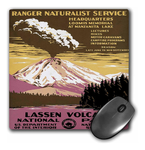 3drose Llc 8 X 8 X 0,25 Pulgadas Mouse Pad, Lassen Volcanic