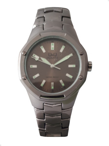 Reloj Q&q Caja Metal Malla Acero, Mod. G158, Resist. Al Agua