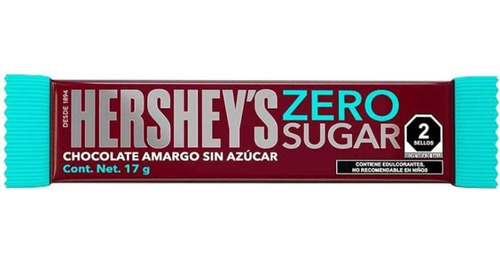Hershey's Zero Chocolate Amargo Sin AzĂșcar Con 10 Pz 17g C/u