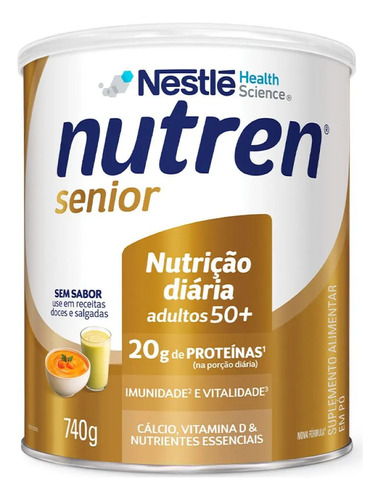 Nutren Senior Sem Sabor 740g Suplemento em pó Nestlé