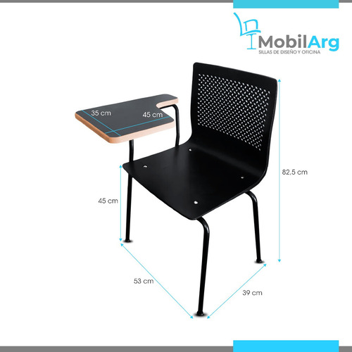 Imagen 4 de 8 de Silla Pupitre Universitaria Silla Para Capacitacion Colegios Cursos Institutos Rebatible Anana - Garantia Fabrica