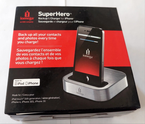 Base De Carga Y Backup Para iPod E iPhone Iomega Super Hero