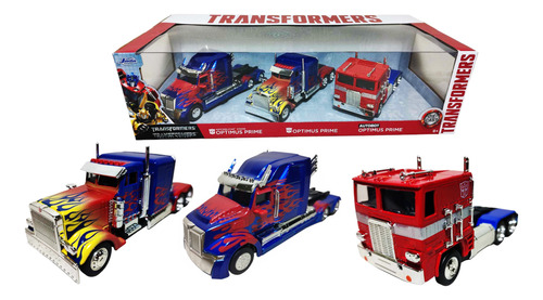 Set 3 Trailer Transformers Optimus Prime Jada Escala 1:32