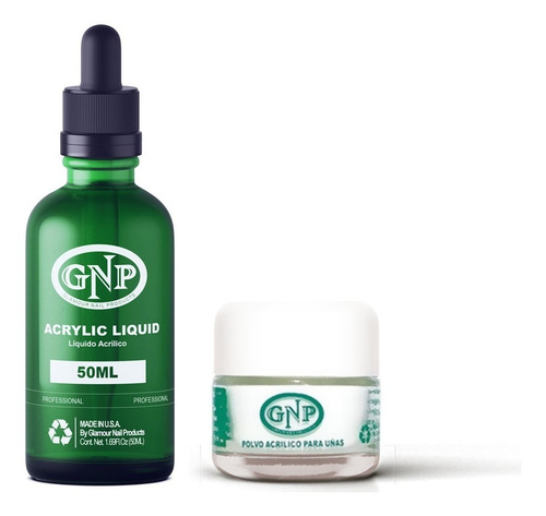 Polvo Acrilico Blanco 20gr Y Liquido Acrilico 50ml Gnp Nice