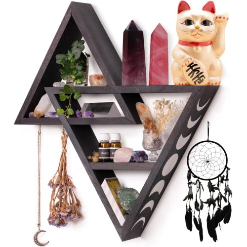 Moon Shelf With Dream Catchers - 20.4' Large Crystal Di...