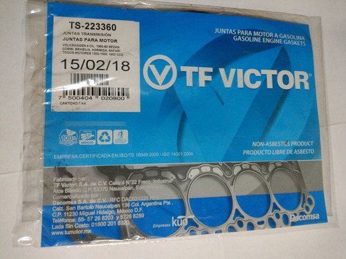Tf Victor Ts 223360 Juntas Transmisión Juntas Motor Volkswa