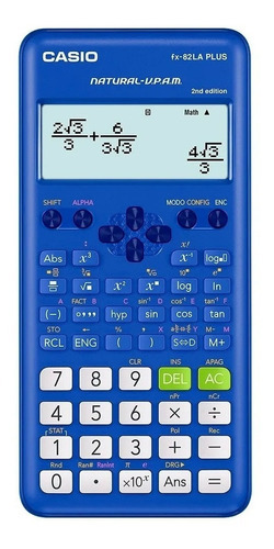 Calculadora Científica Casio Fx-82la Plus-2 252 Funciones Color Azul