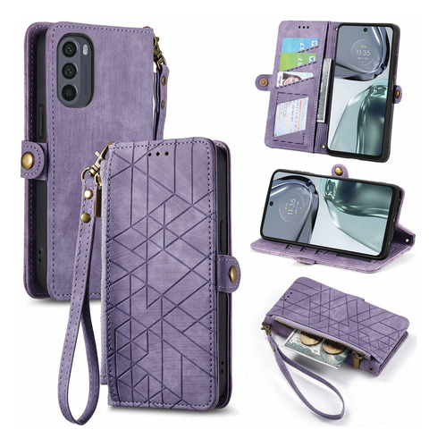 Funda De Piel Tipo Cartera Para Motorola G24 Power G23 G22