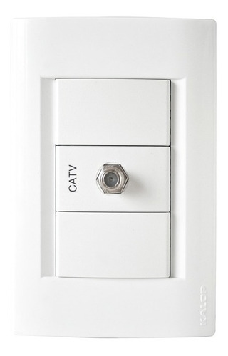 Llave De Luz Armada Kalop Línea Civil Tv Pin Fino Blanco