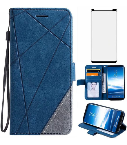 Funda Azul Tipo Billetera Para Galaxy Note 9