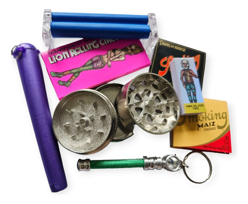 Picador Metal 3 Partes Pipa Llavero Kit Ocb Lion Rolling Ocb
