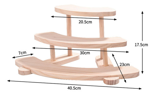 Exibição De Madeira Rack Perfume Stand 3 Camadas