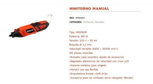 Imagen 6 de 8 de Minitorno Mini Torno Lcd 160 W Flexible + 130 Ac Dowen Pagio