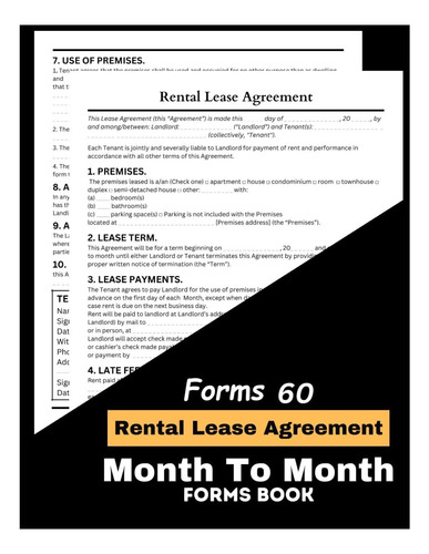Formularios De Contrato De Arrendamiento De Alquiler Mes A Y