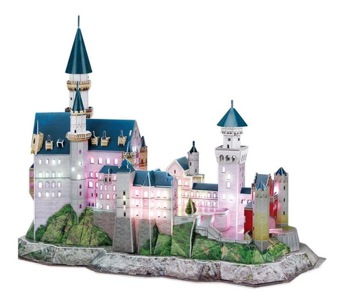 Puzle 3d 128 Neuschwanstein Castle Led - Cubicfun