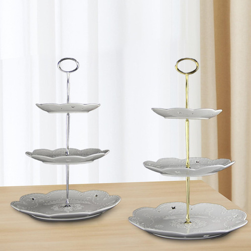 3 Soporte Elegante Para Presentación De Postres Dorado