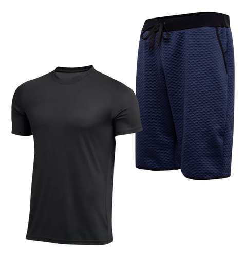 Conjunto Bermuda Camiseta Shorts Camisa Masculina Básica