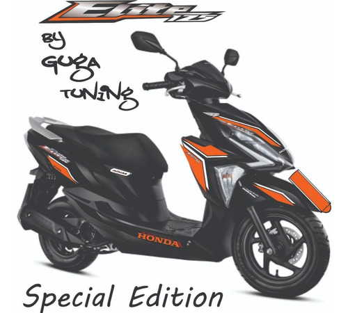 Adesivo Honda Elite Preta Special Edition By Guga Tuning