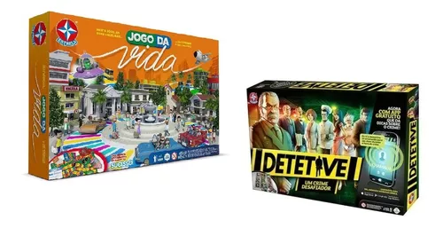 Kit Jogo Da Vida + Detetive Jogos De Tabuleiro Estrela na