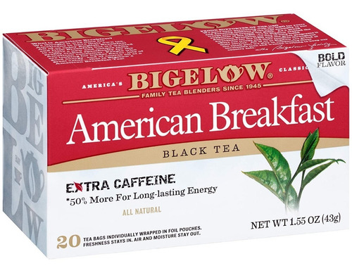 Té Bigelow American Breakfast Extra Caffeine Desayuno Americ