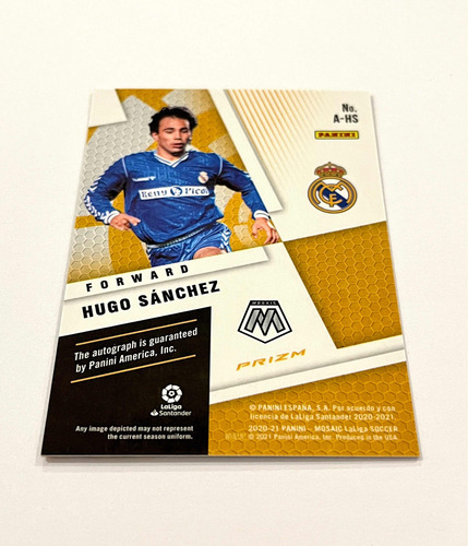 Hugo Sánchez Autógrafo Real Madrid Panini (Usado)