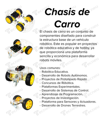 . 3 Piezas Chasis De Carro Kit Robot Arduino, 2 Llantas, 2wd