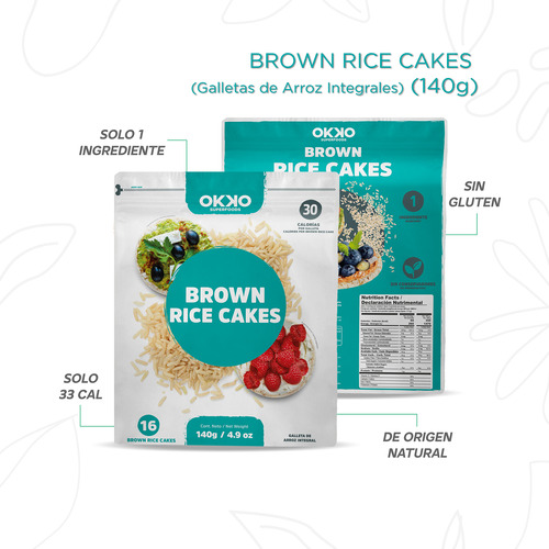 Pack X3 Rice Cakes Integrales 140g Okko