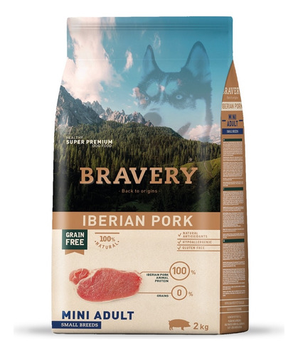 Bravery Mini Adult Small Breeds Iberian Pork 2 Kg