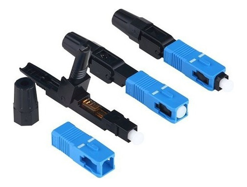 Kit 100 Conector Fibra Óptica Fast Sc Upc Rosca