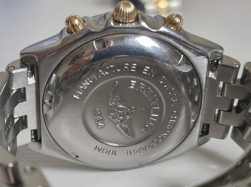 Relógio Breitling Chronomat Aço E Ouro. Fundo Azul. Ouro E Aço Ouro E Aço Azul (Usado)
