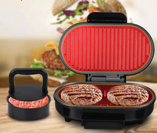 Maquina Para Hacer Hamburguesas Multiuso Raf Color Negro