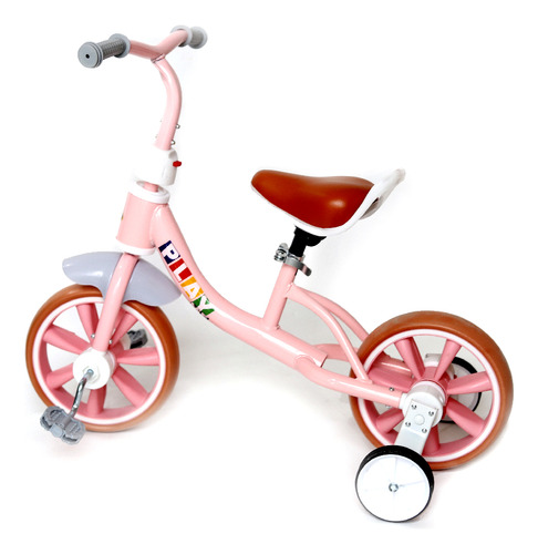 Bicicleta Triciclo 3en1 Ruedas Entrenamiento Pedales P/niños Color Rosa