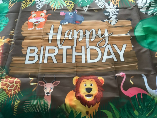 Telón Decorativo Safari Happy Birthday 
