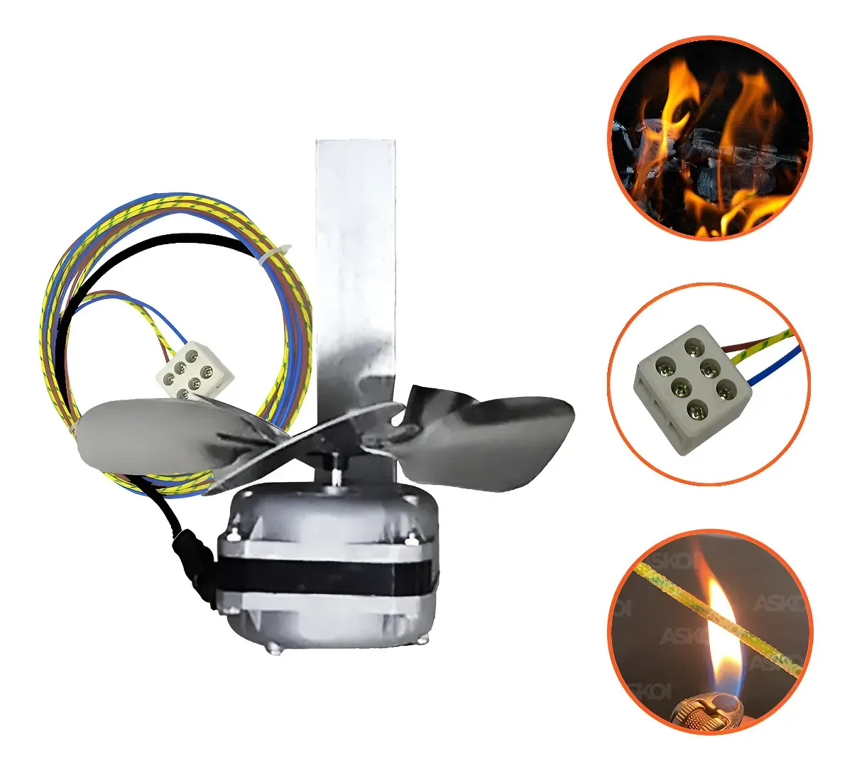Exaustor De Alta Temperatura Com Fio Resistente A 300°c 15cm 110v