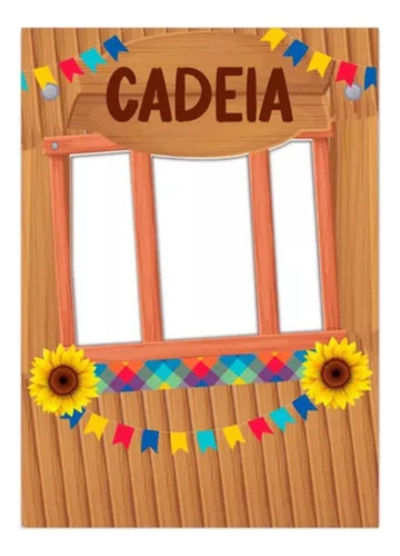 Painel De Festa Junina Cadeia Cores Vibrantes 90cm Chamativa