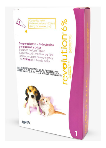 Pipeta Antiparasitaria Cachorro Revolution Hasta 2,5 Kg