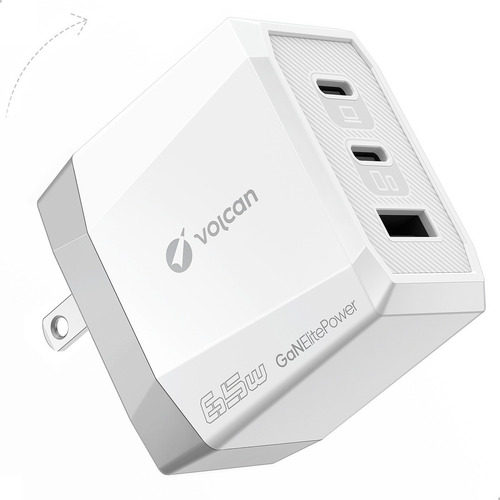 Rgdor Volcn 65w Rg Rápid Usb A + 2 Usb Blnco