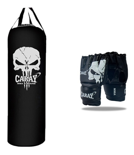 Kit Veyron Saco De Boxeo The Punisher  + Guante De Mma Caray