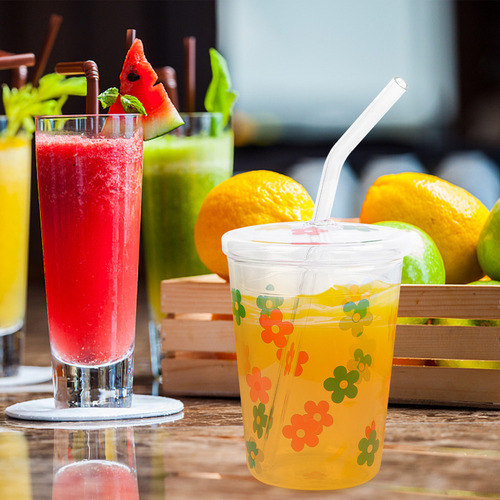 Vaso Pequeño De Cristal Con Estampado De Flores