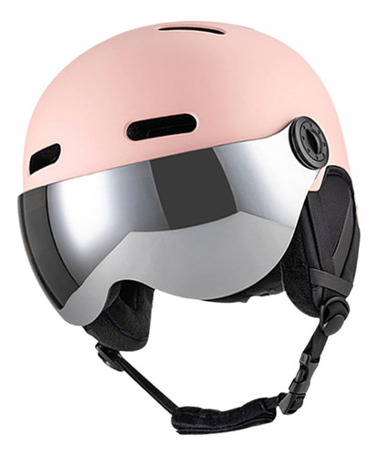 Tk Casco De Snowboard Con Visor Integrado, Protección Rosa S