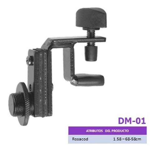 Pinza ajustable para escenario c/Borracha p/Micrófono Dm01