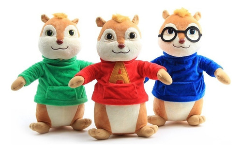 . 3 Unids/lote Alvin Y Las Ardillas De Peluche Juguetes .