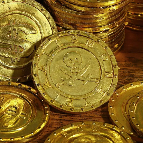 Moneda Pirata De Plástico Dorado De 100 Piezas,