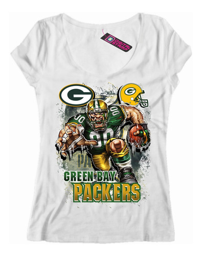 Remera Mujer Green Bay Packers Equipo Nfl 14 Dtg Premium