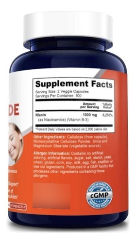 Niacinamida 1000 Mg - 200 Uds