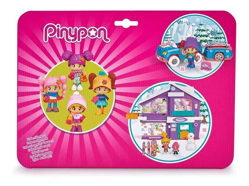 Imagen 2 de 8 de Pinypon Pack 4 Figuras Amigas Ropa De Invierno Famosa Orig.