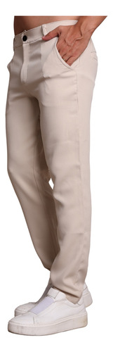 Calça Masculina Algodão Alfaiataria Com Bolso Social Slim