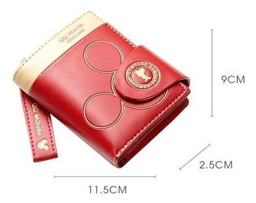 Cartera Disney Mickey Minnie para mujer con monedero, color rojo