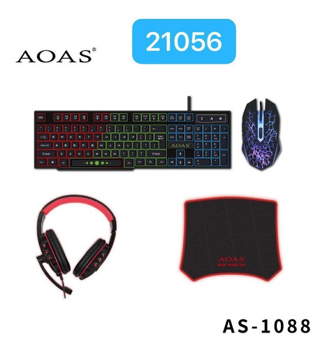 Imagen 3 de 4 de Kit De Gamer Juego Teclado + Mouse + Audifonos + Pad Gaming